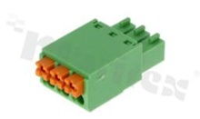 Listwa zaciskowa rozłączalna; w rastrze 3.50mm; 3-torowa; żeńska; na przewód 0.2-1.0mm2 (28-16AWG); kierunek wtykania równoległy do osi przewodów; styki z fosforobrązu; UL 300V/8A