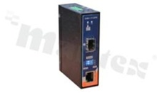 Gigabit Ethernet to fiber media converter; SFP socket; operating temperature -40+70 deg.C; supply12...48VDC; DIN rail mountable