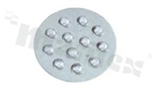 Soczewka do diod LED high power; kąt rozsyłu: 45 stopni FWHM; ilość diod: 12; rozmiar: okrąg 122mm; wysokość: 13.5mm; rodzaj materiału: PMMA; sposób mocowania: śruby