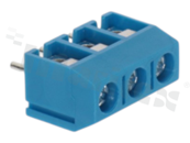 Listwa zaciskowa do PCB; w rastrze 5.00mm; 3-torowa; pionowa; na przewód 1.50mm2; ze śrubami na wkrętak krzyżak; klatka mosiężna; niebieska; 250V/16A