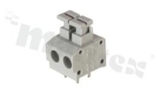 Listwa zaciskowa do PCB; w rastrze 5.00mm; 2-torowa; poziome wejście przewodu; na przewód 0.20-1.50mm2 (16-28AWG); ze stykiem sprężynowym; szara; UL 300V/10A, TUV 250V/10.5A