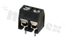 Listwa zaciskowa do PCB; w rastrze 5.00mm; 2-torowa; pionowa; na przewód 1.5mm2 (AWG 26-14); ze śrubami na wkrętak krzyżakowy; klatka mosiężna; czarna; UL 300V/20A; TUV 250V/17.5A