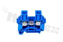 Installation terminal block; 1-level; 2-contacts; for wire 0,5-35,0mm2; screw terminal; blue; Din rail; 1000V/76A