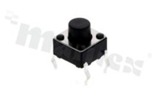 Przełącznik Tact Switch; THT; wymiary korpusu 6.0x6.0; h=7mm; pionowy; o sile nacisku 160gf; przycisk okrągły