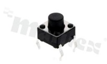 Przełącznik Tact Switch; THT; wymiary korpusu 6.0x6.0; h=7mm; pionowy; o sile nacisku 160gf; przycisk okrągły