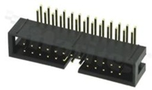 Full shrouded header for PCB; pitch 2.54mm; 26-contacts; THT; male; side entry