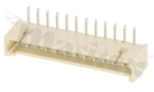 Header for PCB; pitch 1.25mm; 12-contacts; THT; male; side entry; 125V/1A