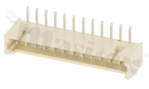 Header for PCB; pitch 1.25mm; 12-contacts; THT; male; side entry; 125V/1A