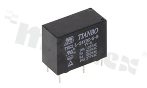 Electromagnetic relay; contact rating current 10A; coil voltage 24VDC; make contact (1A); 5A/30VDC; 5A/240VAC