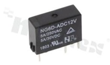 Przekaźnik elektromagnetyczny; prąd znamionowy 5A; napięcie cewki 12VDC; pojedynczy styk zwierny (1A); 5A/30VDC; 5A/250VAC