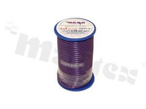 Przewód pojedynczy LGY/H05V-K; z wielodrutową miedzianą żyłą; fioletowy; przekrój 2.50mm2; AWG 14; 500V; -40+105 st.C; 10m.