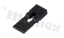 Zworka z uchwytem wysokość 13.5mm; w rastrze 2.54mm; typu "open"; czarna