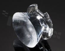 Lens for LED high power; angle: 15 to 20 degrees FWHM; Number of LEDs: 1; Dimensions: round 26mm; Height: 14.9mm; meterial: PMMA; Fastening: tape; pin