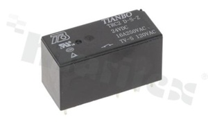 Electromagnetic relay; contact rating current 16A; coil voltage 24VDC; changeover contact (1C); coil power 400mW; 16A/30VDC; 16A/250VAC