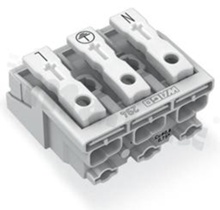 Installation terminal block; 3-ways; for wire 0.5-2.5mm2 (22-14AWG); without PE contact; white; 500V/24A