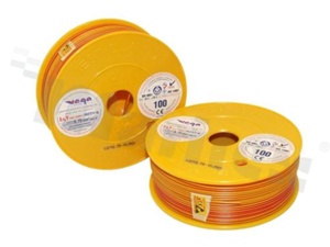 Single wire LGY/H05V-K; with copper multi-strand; yellow/red; cross section 0.75mm2; AWG 18; 500V; -40+105 deg.C; 100m.