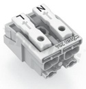 Installation terminal block; 2-ways; for wire 0.5-2.5mm2 (22-14AWG); without PE contact; white; 500V/24A