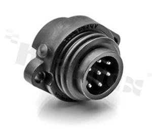 Gniazdo ECOMATE seria C016, 7-stykowe (6+PE), męskie, proste, 12A, 250V, kabel: max 0.75mm2( AWG18), styki kupowane oddzielnie, lutowane, IP67