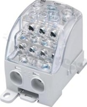 Złączka na szyne DIN; blok rozdzielczy uniwersalny;szary; jednobiegunowy; 185mm2; Al/Cu;1000V AC; 1500 DC / 490A