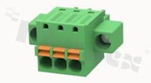 Listwa zaciskowa rozłączalna; w rastrze 3.50mm; 3-torowa; żeńska; na przewód 1.50mm2 (28-16AWG); kierunek wtykania równoległy do osi przewodów; z zaciskiem sprężynowym;  z zaczepem śrubowym; styki z fosforobrązu; stalowa klatka; UL 300/8A TUV 250/12A