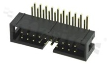Full shrouded header for PCB; pitch 2.54mm; 20-contacts; THT; male; side entry