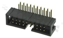 Full shrouded header for PCB; pitch 2.54mm; 20-contacts; THT; male; side entry