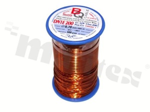 Insulated winding wire; with one layer of enamel insulation; diameter 0.70mm; SWG 22; -65+200 deg.C; 146m; 500g.