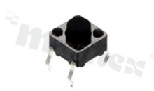 Przełącznik Tact Switch; THT; wymiary korpusu 6.0x6.0; h=5mm; pionowy; o sile nacisku 250gf; przycisk okrągły