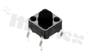 Tact Switch; THT; dimensions 6.0x6.0; h=5mm; vertical; operating force 250gf; button: round