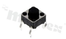 Przełącznik Tact Switch; THT; wymiary korpusu 6.0x6.0; h=5mm; pionowy; o sile nacisku 250gf; przycisk okrągły
