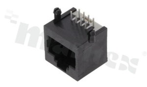 Gniazdo RJ45; 8-stykowe; montaż: THT; kątowe; gabaryt 8; grubość pokrycia 6u" Au