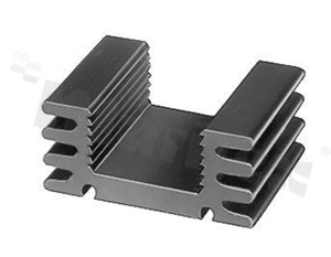 Heatsink; extruded; TO-126; TO-218; TO-220; TO-247; TOP-3; 50.8x32x14mm; with insulation rings; with solderable brass pins; black; anodized Al 99.5.
