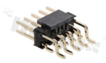 Pin Header; pitch 2.54mm; 2x5 pins; assembly: SMD; male; angled; double row