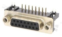 Female D-Sub Connector; 15-contacts; right angle