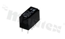 Przekaźnik elektromagnetyczny; prąd znamionowy 2A; napięcie cewki 12VDC; podwójne styki przełączne (2C); 2A/30VDC; 0.5A/125VAC