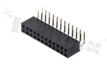 Listwa stykowa do PCB; w rastrze 2.54mm; 2x12 styków; montaż: THT; żeńska; kątowa; dwurzędowe
