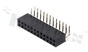 Pin Header; pitch 2.54mm; 2x12 pins; assembly: THT; female; angled; double row