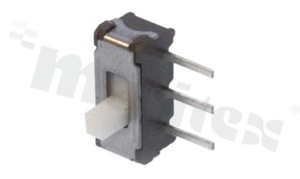 Miniaturowy przełącznik suwakowy; jednobiegowy; 2-pozycyjny; sposób przełączania ON-ON