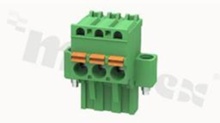 Pluggable terminal block; 5.00mm pitch; 3-ways; female; for wire 2.50mm2 (26-12AWG); R/A; with fixing screw; p.bronze contacts; spring clamp; brass cage; UL 300/10A TUV 320/20A
