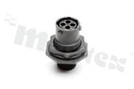 Connector: circular; socket; on panel mounting.front side nut; PIN: 4