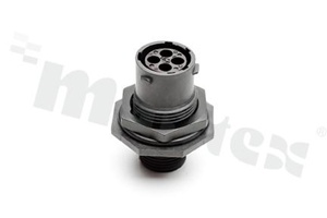 Connector: circular; socket; on panel mounting.front side nut; PIN: 4