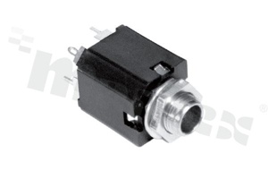 Connector: Jack 6.3mm; socket; female; ways: 3; straight; on panel mounting; THT