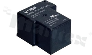 Electromagnetic relay; contact rating current 40A; coil voltage 5VDC; changeover contact (1P) 40A/30VDC;40A/240VAC