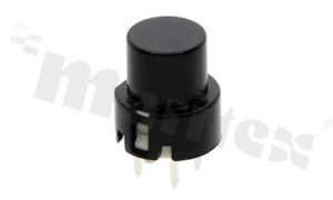 Tact Switch; THT; dimensions: D=12mm; h=13.00mm; vertical; operating force 200gf; button: round