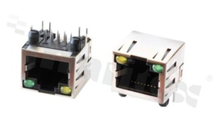 Gniazdo RJ45; 8-stykowe; montaż: THT; kątowe; ekranowane; gabaryt 8; grubość pokrycia 6u" Au