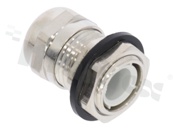 Dławnica kablowa PG09; mosiężna niklowana; PG09 2-6.0mm;flat O-ring; z nakrętką; na klucz 17