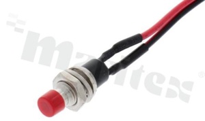 Push Button Switch; onestable; pin terminals; black button