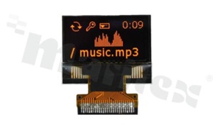 Wyświetlacz LGM OLED; LCD graficzny; 0.96"; 128x64 pikseli; kolor świecenia bursztynowy; 27 pinów; obszar aktywny 21.74x11.18mm; kontrast 2000:1