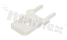 Flat connector; male; 6.3mm; 0.8mm; for PCB; brass