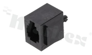 Socket RJ9; 4-contacts; THT; top entry; size 4; 3u" Au